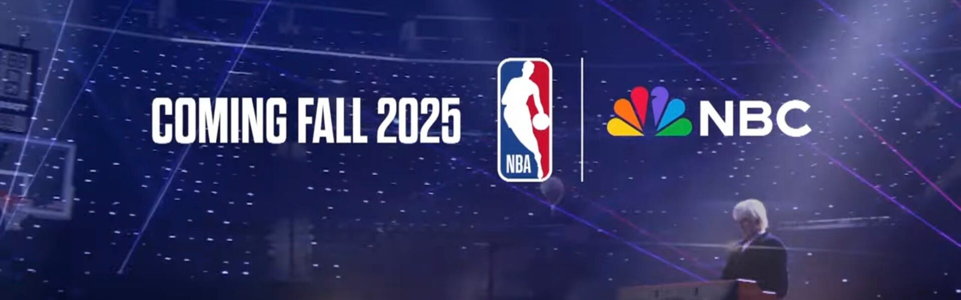 Логотипи NBA та NBC. Анонс повернення НБА на NBC восени 2025 року