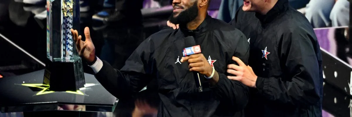 Леброн Джеймс і Нікола Йокіч на NBA All-Star Game 2023
